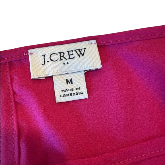 J. Crew Fuchsia Pink High Neck Relaxed Fit Pleated Long Sleeve Top Career  BV630 - Picture 2 of 15